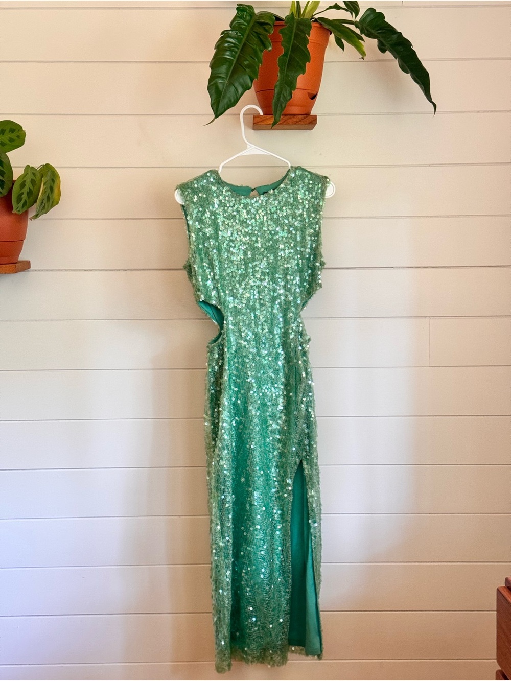 Zara Sequin Maxi Dress in Mint Green